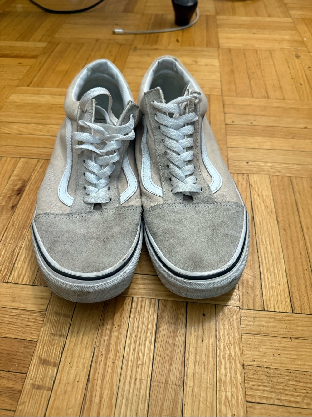 Vans Old Skool Classic Suede Low-Top Sneakers in Light Beige